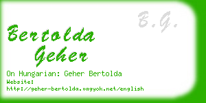 bertolda geher business card